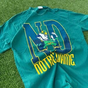 Vintage y2k 90s 2000s university of Norte dame single stitch t shirt Size xl